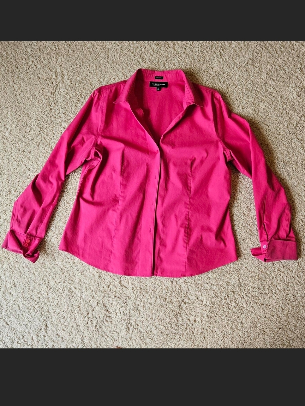 Jones New York Pink Collared Button-Up Blouse
